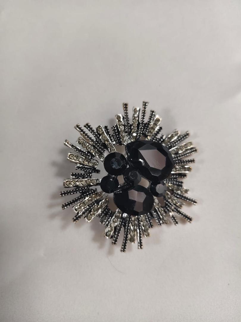 Imported premium brooch black stone work 