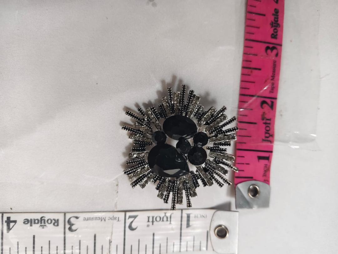 Imported premium brooch black stone work 
