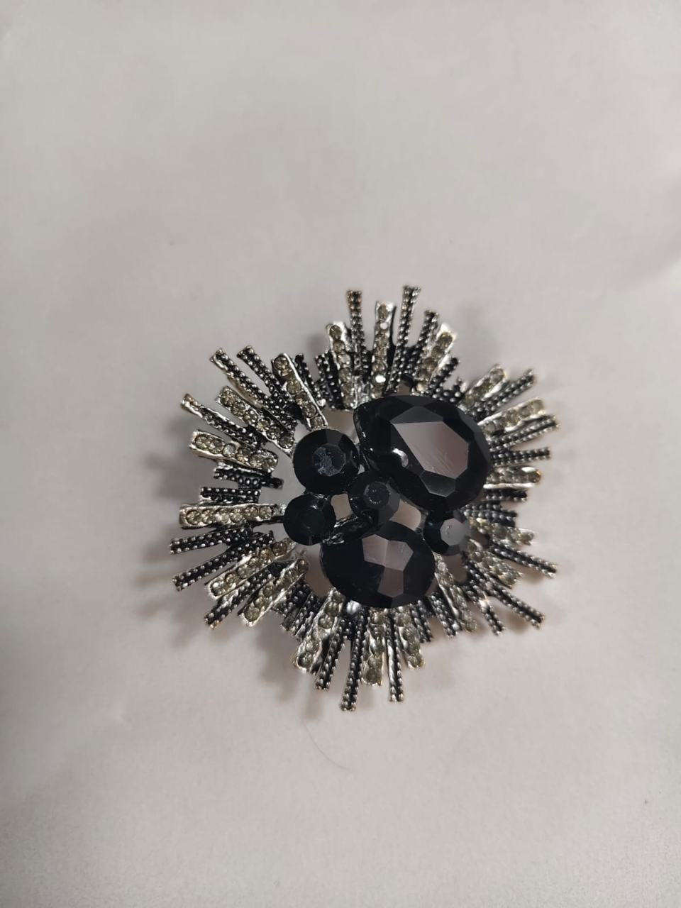 Imported premium brooch black stone work 