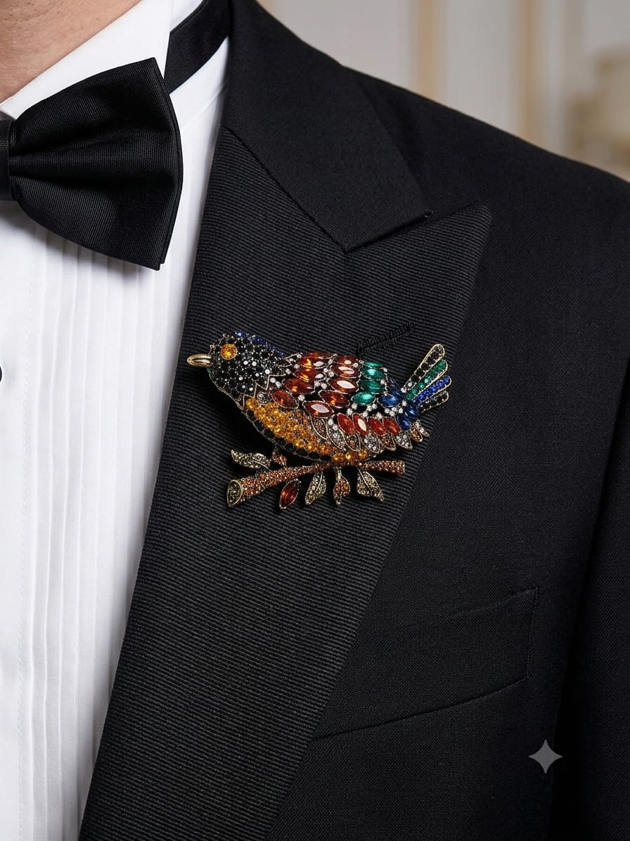 improted brooch multi color stone work  001