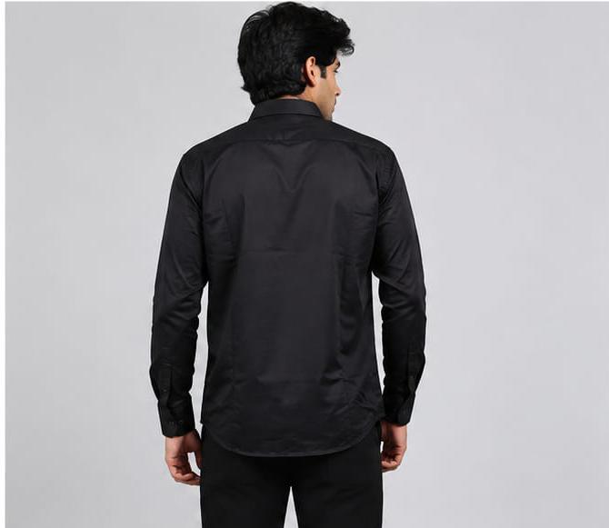 Mens designer shirt fox embroiery black bass shirt
