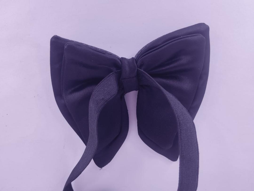 leather bow tie black  butterfiy 004